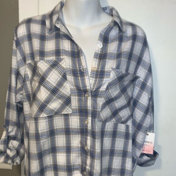 FOREVER21 Plaid Pocket Shirt- S NWT - Picture 3 of 7